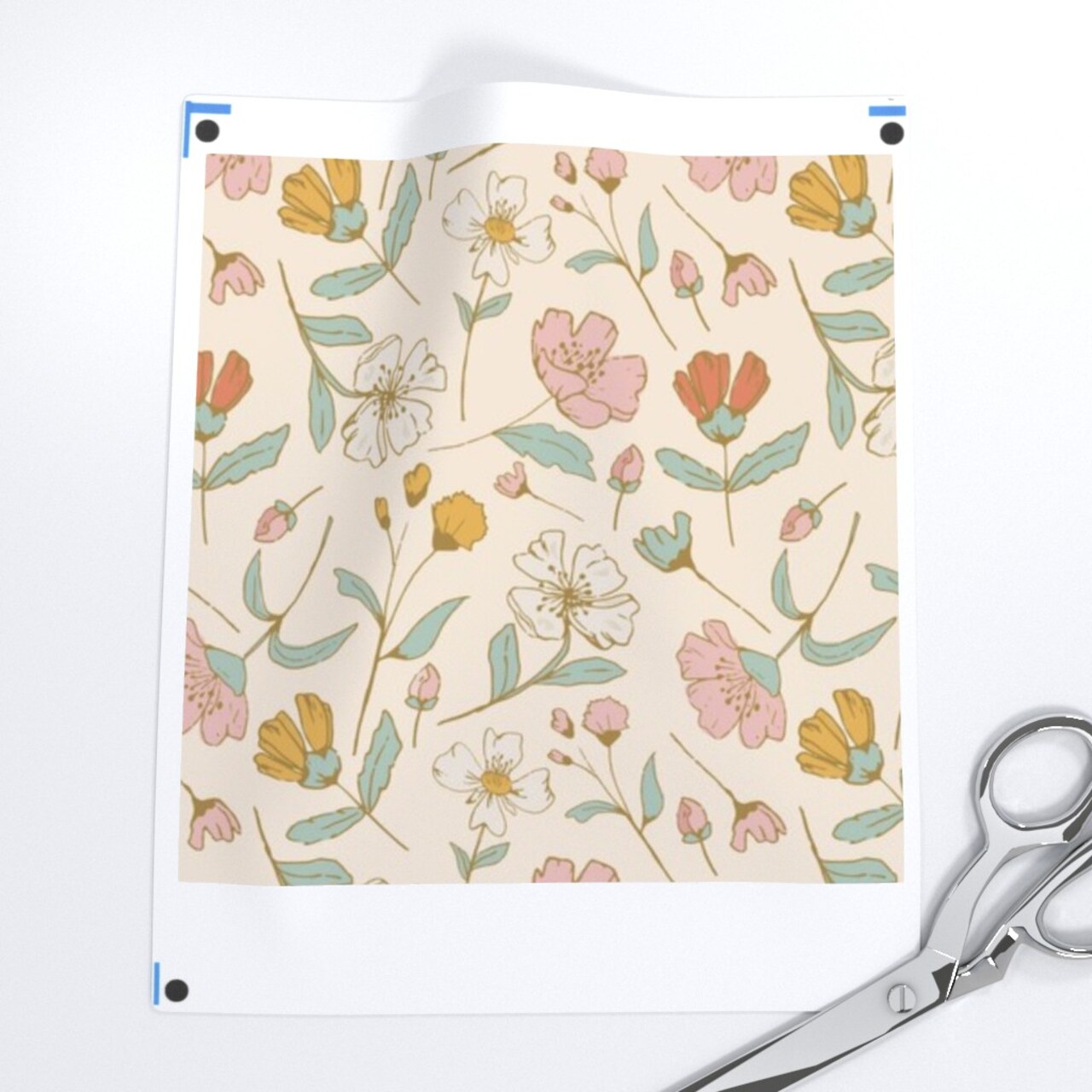 Vintage Neutral Wildflowers 70S Vintage Traditional Botanical Cottage Core Whimsical Custom Printed Fabric by Spoonflower Various Fabrics by the Yard or Fat Quarter